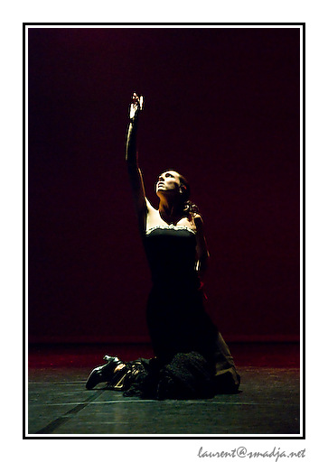 Festival Les Arts en Scène 2008&nbsp;-&nbsp;Association ASI SE BAILA  Ayguesvives  - Hommage à Barbara. Son père, l’aigle noir vient troubler ses nuits, détruire son innocence,briser le silence… - Chorégraphie : Jessica Planques